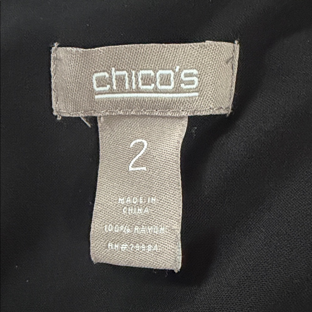 CHICO’s Button Front Tie Shirt - Size 2 - Picture 13 of 16